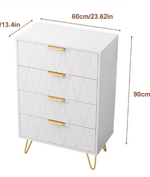 Moderne Ladekast met 4/6 Lades – Houten Opbergkast met Metalen Poten