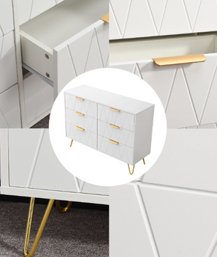 Moderne Ladekast met 4/6 Lades – Houten Opbergkast met Metalen Poten