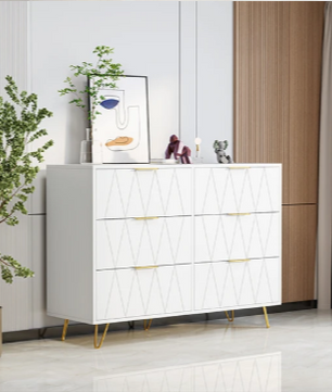 Moderne Ladekast met 4/6 Lades – Houten Opbergkast met Metalen Poten