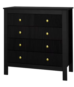 Moderne Ladekast met 5 Lades – Opbergkast met Gouden Handgrepen 79x39,5x80,5 cm