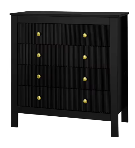 Moderne Ladekast met 5 Lades – Opbergkast met Gouden Handgrepen 79x39,5x80,5 cm