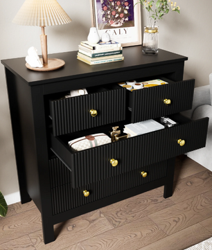 Moderne Ladekast met 5 Lades – Opbergkast met Gouden Handgrepen 79x39,5x80,5 cm