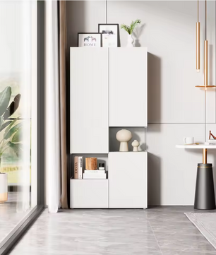 Vitrinekast met LED-Verlichting – Hoge Kast met Acryl Zijkanten 80x38x170 cm