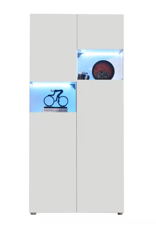 Vitrinekast met LED-Verlichting – Hoge Kast met Acryl Zijkanten 80x38x170 cm