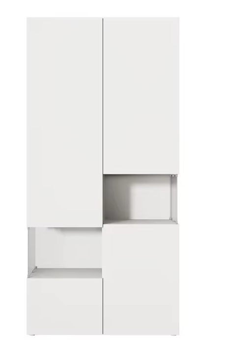 Vitrinekast met LED-Verlichting – Hoge Kast met Acryl Zijkanten 80x38x170 cm