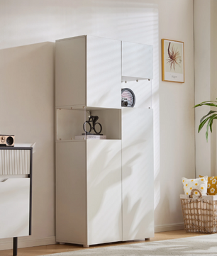 Vitrinekast met LED-Verlichting – Hoge Kast met Acryl Zijkanten 80x38x170 cm