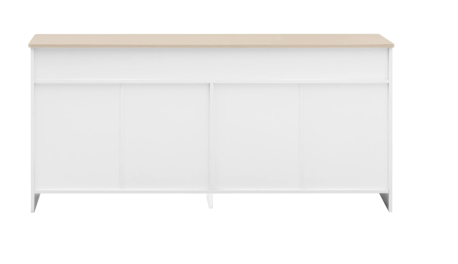 Buffetkast met 4 Deuren en 3 Lades – Houten Dressoir 160x37x75 cm