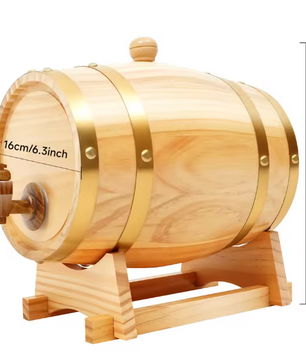 Eikenhouten Wijnvat met Kraan & Standaard – 3L Vintage Dispenser