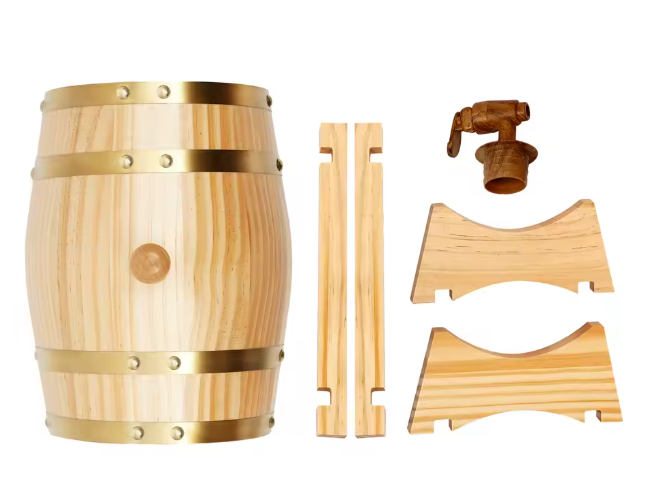Eikenhouten Wijnvat met Kraan & Standaard – 3L Vintage Dispenser