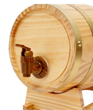 Eikenhouten Wijnvat met Kraan & Standaard – 3L Vintage Dispenser