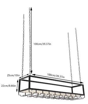 Hangend Wijnrek met Glashouder – Industrieel Plafondrek 100-120 cm
