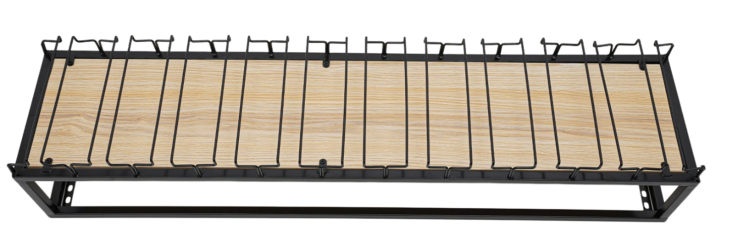 Hangend Wijnrek met Glashouder – Industrieel Plafondrek 100-120 cm