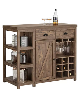 Keukeneiland met Wijnrek & Lade – Vintage Buffetkast 110x95x55 cm
