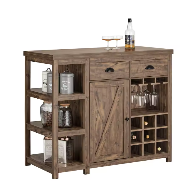 Keukeneiland met Wijnrek & Lade – Vintage Buffetkast 110x95x55 cm