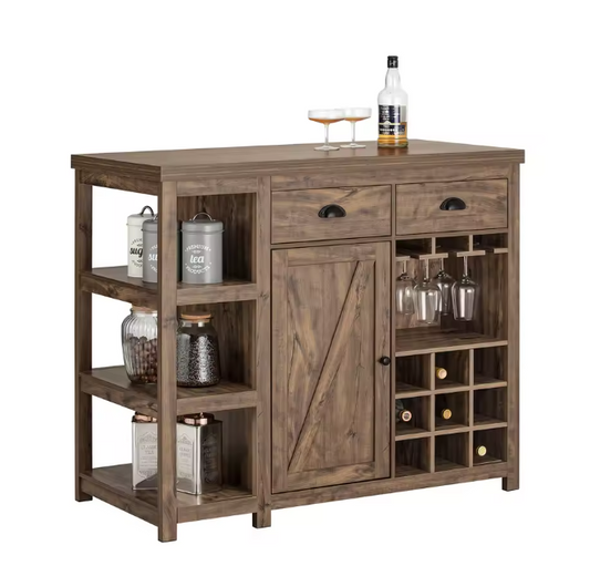 Keukeneiland met Wijnrek & Lade – Vintage Buffetkast 110x95x55 cm