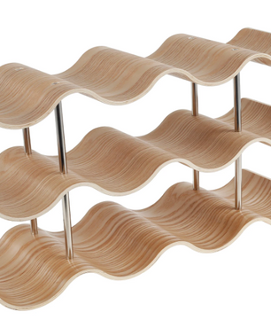 Houten Wijnrek 2/3-Laags – Golvend Design & Compacte Flessenopslag