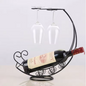 Vintage Metalen Wijnrek – Fles- en Glashouder, Creatief en Decoratief