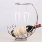 Vintage Metalen Wijnrek – Fles- en Glashouder, Creatief en Decoratief