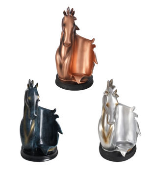 Paardenbeeld Wijnfleshouder – Decoratief Wijnrek 17×30 cm