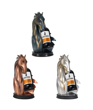 Paardenbeeld Wijnfleshouder – Decoratief Wijnrek 17×30 cm