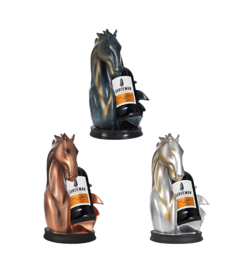 Paardenbeeld Wijnfleshouder – Decoratief Wijnrek 17×30 cm