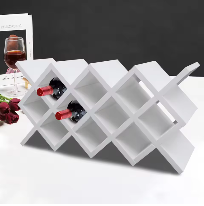 Moderne Houten Wijnrek – Wandrek & Vrijstaand, 10 Flessen