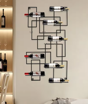 Wandrek Wijnrek 10 Flessen – Geometrisch Modern Ontwerp