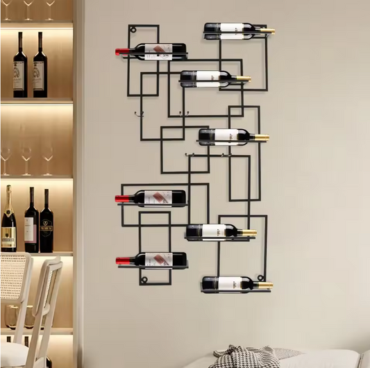Wandrek Wijnrek 10 Flessen – Geometrisch Modern Ontwerp