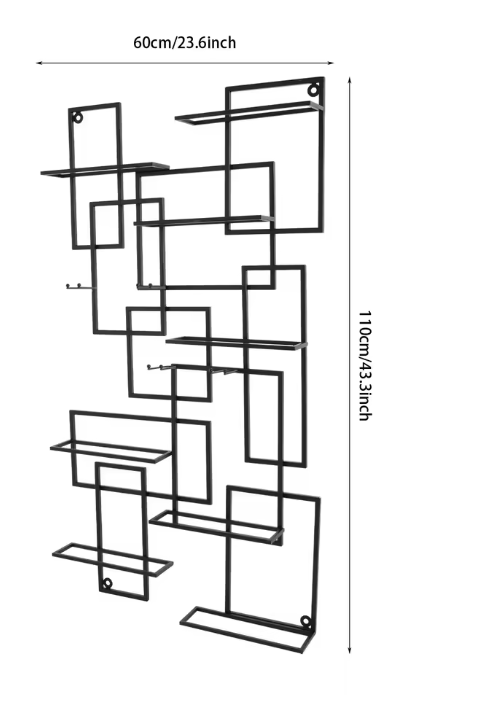 Wandrek Wijnrek 10 Flessen – Geometrisch Modern Ontwerp