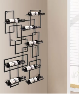 Wandrek Wijnrek 10 Flessen – Geometrisch Modern Ontwerp