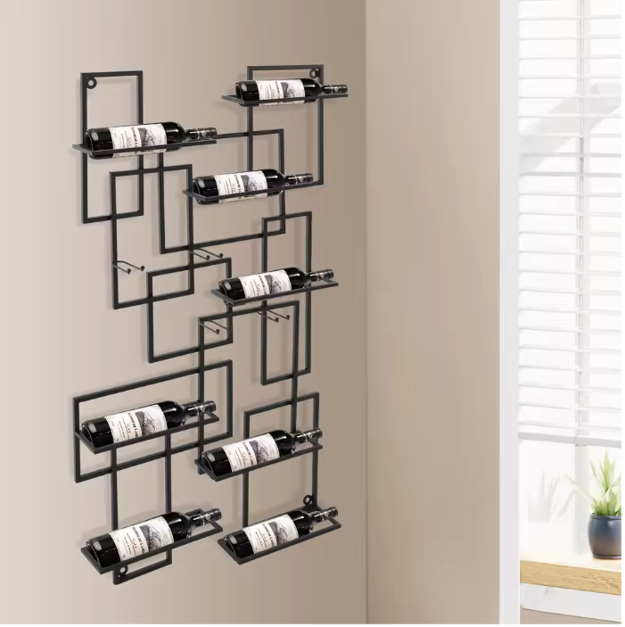 Wandrek Wijnrek 10 Flessen – Geometrisch Modern Ontwerp