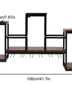 Wandwijnrek Hout & Metaal – Industrieel Wijnflesrek 106×20×41,5 cm