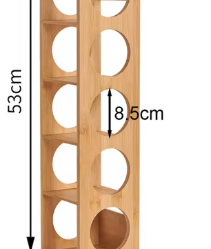 Bamboe Wijnrek – 5-Laags Flessenhouder, Natuurlijk Hout