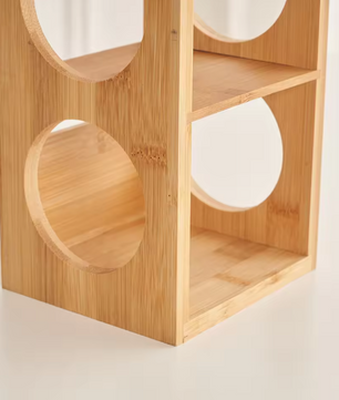 Bamboe Wijnrek – 5-Laags Flessenhouder, Natuurlijk Hout