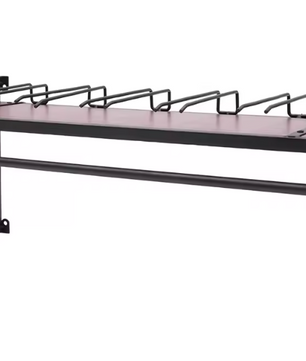 Industriëel Wand Wijnrek met Glashouder – Staal & Hout, 10 Flessen