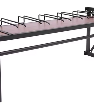 Industriëel Wand Wijnrek met Glashouder – Staal & Hout, 10 Flessen