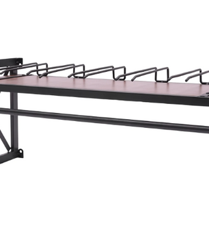 Wand Wijnrek met Glashouder – Industrieel Staal & Hout, 10 Flessen