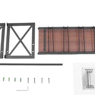 Wand Wijnrek met Glashouder – Industrieel Staal & Hout, 10 Flessen