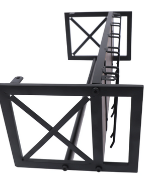Wand Wijnrek met Glashouder – Hout & Metaal, Industrieel Design