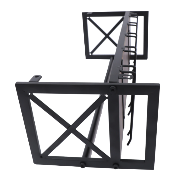 Wand Wijnrek met Glashouder – Hout & Metaal, Industrieel Design
