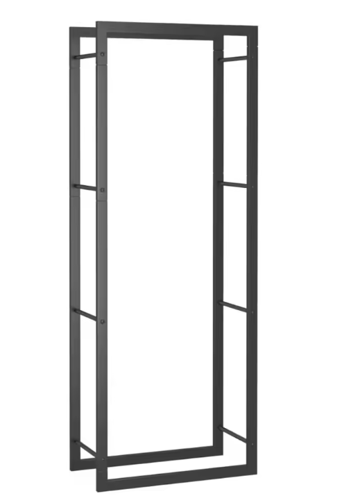 Stalen Houtopslagrek – Mat Zwart Haardhoutrek 50×28×132 cm, Binnen & Buiten