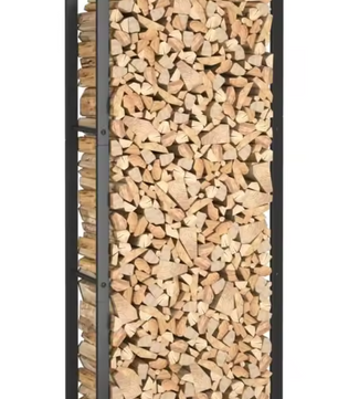 Stalen Houtopslagrek – Mat Zwart Haardhoutrek 50×28×132 cm, Binnen & Buiten