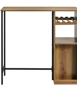 Industriële Bartafel met Opbergruimte – 110×105×50 cm, Hout & Metaal