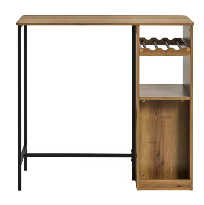 Industriële Bartafel met Opbergruimte – 110×105×50 cm, Hout & Metaal