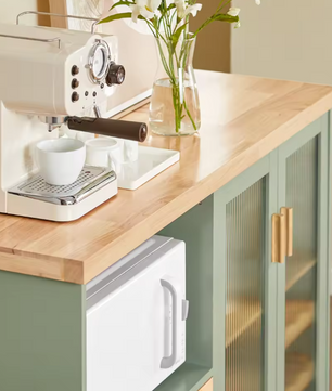 Buffetkast met Glazen Deuren – 120×90×40 cm Dressoir met Wijnrek & Opbergruimte