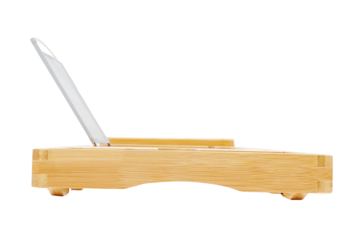 Bamboe Badplank – Uitschuifbare Badbrug met Boek- & Glashouder