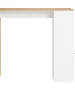 Industriële Bartafel met Opbergruimte – Hout & Wit MDF, 108×105×40 cm