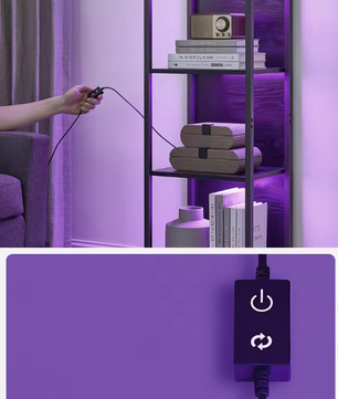 Boekenkast met LED-Verlichting – 6 Niveaus, Staal & Hout, Modern en Ruim