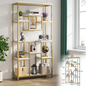 Boekenkast met Gouden Frame – 5 Niveaus & 8 Open Vakken, Modern Design