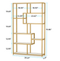Boekenkast met Gouden Frame – 5 Niveaus & 8 Open Vakken, Modern Design